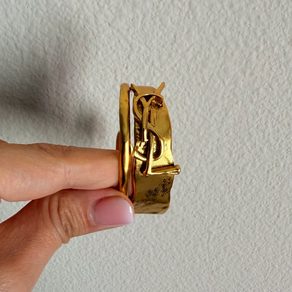 ✨Yves Saint Laurent YSL Cuff Bracelet Gold Tone✨ - Picture 6 of 14